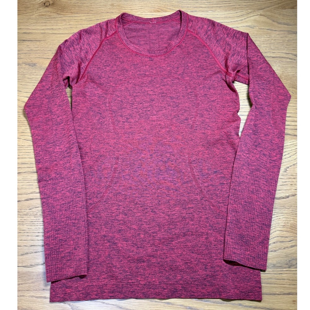 Lululemon Swiftly Tech Long Sleeve Crew Heathered Red Size 8